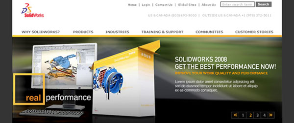 SolidWorks Home Page Redesign 2009